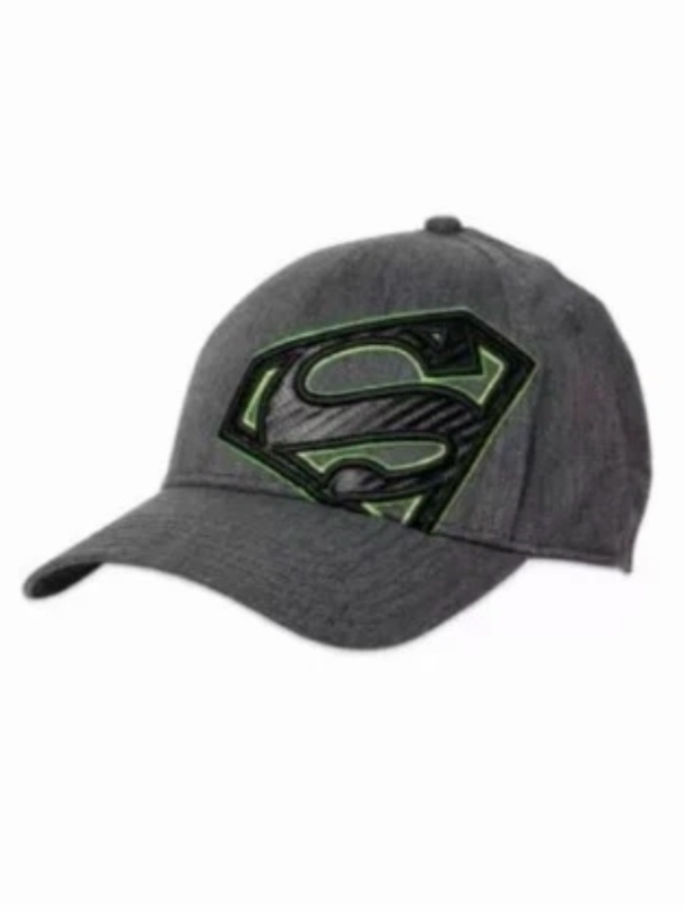DC Comics Gray Cap with Neon Green Superman Emblem